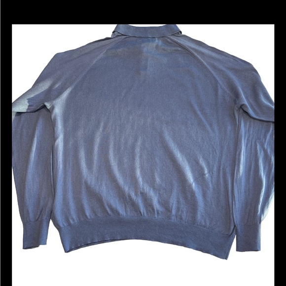 Brooks Brothers Sweater Mens XL Blue Silk Cashmere Cotton Blend Pullover EUC - Picture 2 of 5